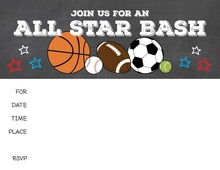 Sports Party Fill in Invitations