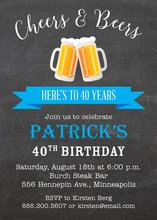 Blue Banner Beer Party Invitations