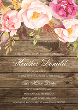 Watercolor Rose Bouquet Gold Script Invitations