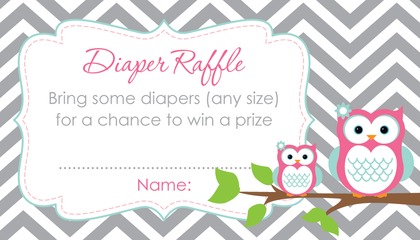 Deep Pink Adorable Hoot Baby Shower Price Game