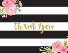 Pink Watercolor Bouquet Thank You Cards