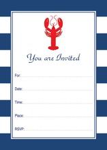 Traditional Silhouette Lobster Dinner Party Invitations