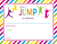 Bright Multicolored Stripes Jumping Kids Fill-in Invitations
