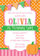Little Pumpkin Polka Dots Invitations