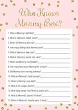 Gold Glitter Dots Pink Who Knows Mommy Best Game