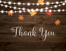Fall Leaves Party Lights Thank You Cards