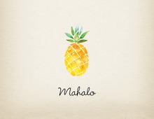 Faux Gold Foil Pineapple Thank You Note Card