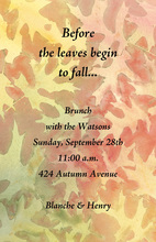 Watercolor Fall Leaves Birch Tree Border Invitations