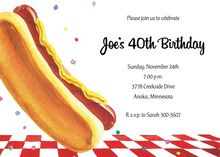 Traditional American Hot Dog Invitation