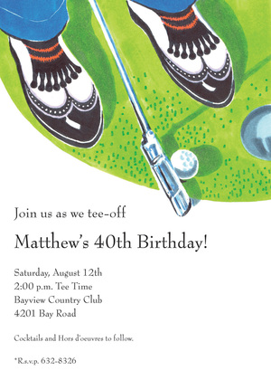 Mini Putt Golfer Invitations