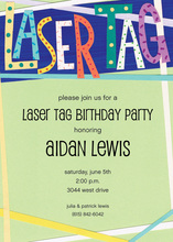 Laser Tag Purple Action Invitations