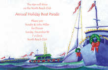 Nautical Decorated Yachts Holiday Waves Invitation