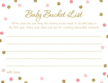Gold Glitter Graphic Pink Dots Baby Wishes