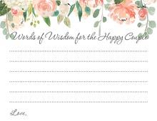 Black Stripes Watercolor Floral Bridal Advice Cards