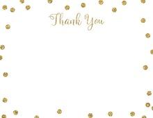 Pink Gold Glitter Graphic Hearts Fill-in Thank You Cards