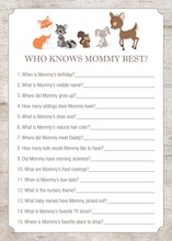 Woodland Animals Who Knows Mommy Best Game