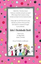 Girls Night Out Multi Color Polka Dots Invitation