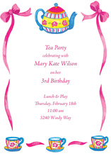 Girl Tea Pot Collection Party Invitation