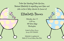 Classic Twin Bibs Baby Shower Invitations