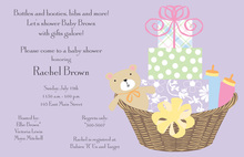 Nursery Chair Pink Crosshatch Invitation