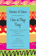 Colorful Chevron Fiesta Lavender Invitations