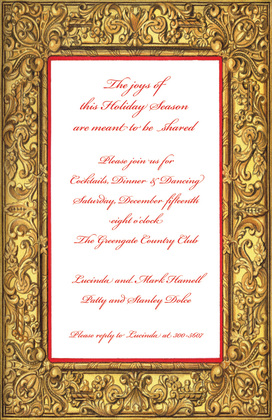 Holiday Golden Frame Invitations