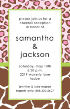 Brown Pink Band Leopard Invitations
