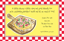Pizza Party Chalkboard Birthday Invitations