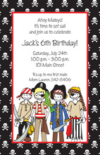Four Little Pirates Birthday Invitations