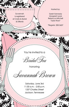 Floral Tea Black Pink Invitation