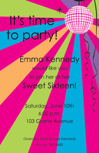 Retro Fun Disco Party Invitations