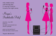 Karaoke Pink Silhouette Girls Invitation