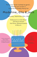 Birthday Cake Large Polka Dot Invitations