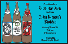 Blue Banner Beer Party Invitations