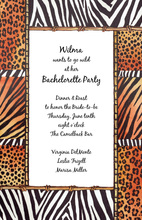 Leopard Palms Border Bridal Shower Invitations