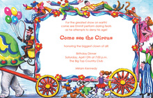 Acrobat Circus Wagon Invitation