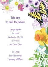 Beautiful Watercolor Iris Implications Invitation
