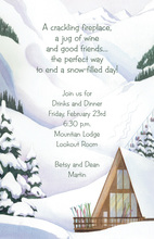 Cabin Landscape Winter Scene Invitation