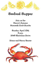 Navy Stripes Lobster Dinner Party Fill-in Invitations