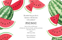 Watermelon Pink Polka Dots Photo Birthday Invitations