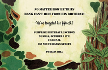 Woodland Camo Birthday Party Invitations