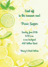 Lemons Oranges Garden Illustration Party Invitations