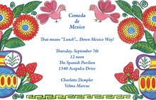 Red Indie Floral Fiesta Shower Invitations