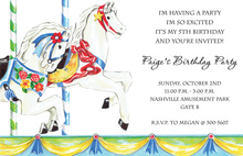 Children Playground Carousel Pony Invitations
