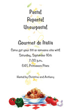 Delicious Italian Pasta Bowl Invitations