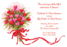 Blooming Heart Bouquet Shower Invitations