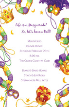 Masquerade King And Queen Masks Invitation