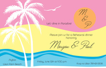 Tropical Sunset Beach Silhouette Invitations