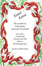 Red Crawfish Peel Border Invitation