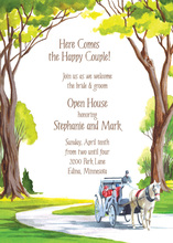 Horse Carriage In Forest Landscape Invitation